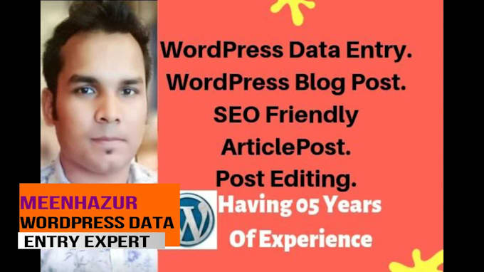 do wordpress data entry and blog post