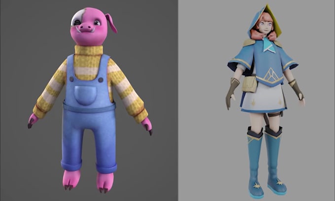 model and texture 3d character for games and video