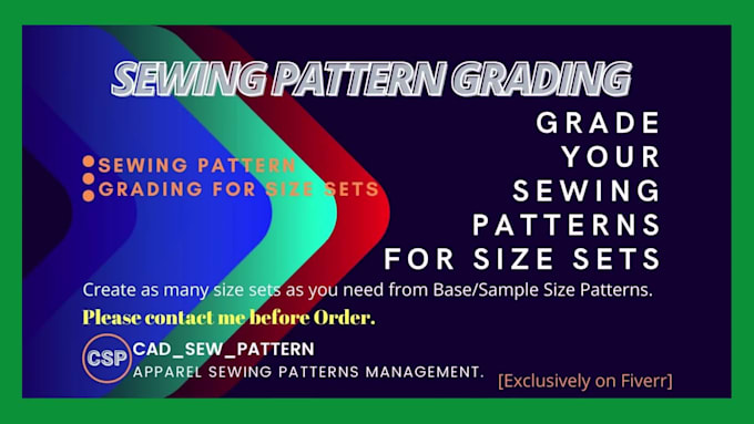 do grading garment sewing patterns for size set clothing