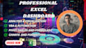 create an interactive excel dashboard and custom excel dashboard for you