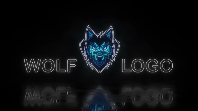 make 3d neon sign intro text or logo animation