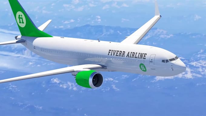 make jet airplane logo animation