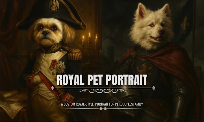 create a royal pet portrait in classic style