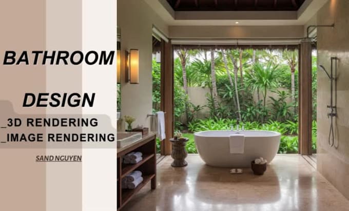 Make 3d bathroom interior design, render rendering realistic images by ...