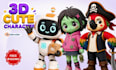 create cute 3d character, mascot and cartoon models for animation