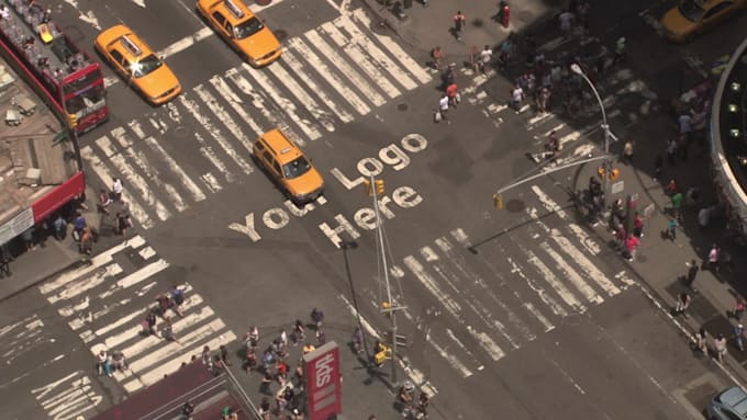add your logo, messages on times square crossroads video