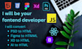 convert figma PSD xd files to HTML CSS bootstrap and responsive also