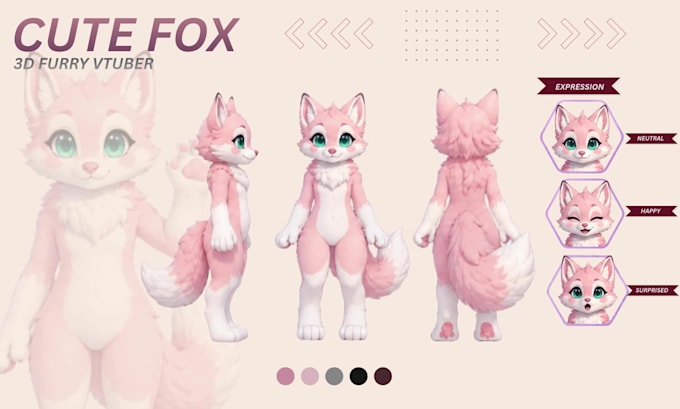 create custom 3d furry vtuber model