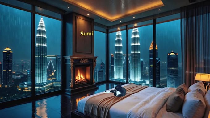 create cozy rain ambience video with nature sound, relaxing rain video