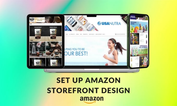 Set up amazon store design, storefront, or brand store setup to display ...