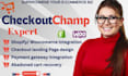 design checkout champ landing page and integrate with shopify, woocommerce