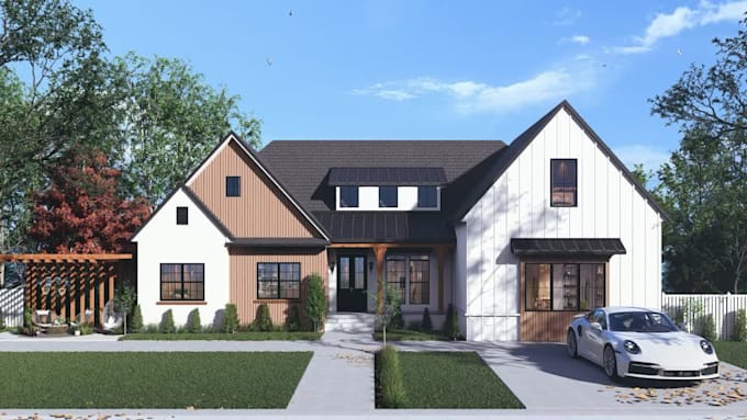 do realistic 3d farmhouse and building renderings