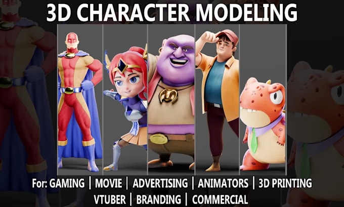 sculpt 3d cute cartoon model, 3d character and action figure