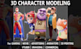 sculpt 3d cute cartoon model, 3d character and action figure