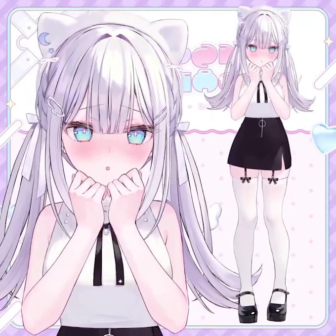 draw and rig live2d model, 2d vtuber model, vtuber rigging, pngtuber model