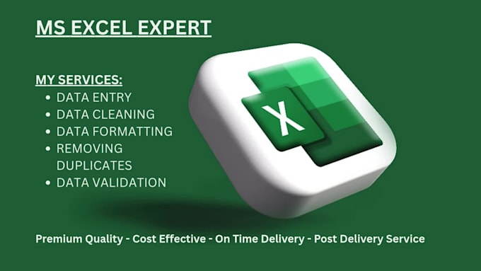 do ms excel data cleaning, formatting , merging , sorting