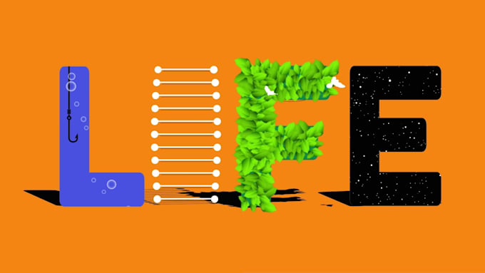 create conceptual unique animated text