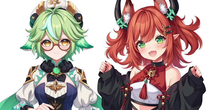 draw anime original character for your pfp, fanart, vtuber and concept art