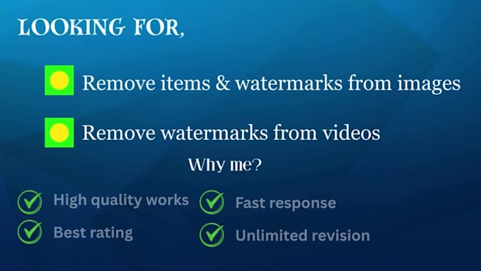 remove water marks , unwanted objects from video and images