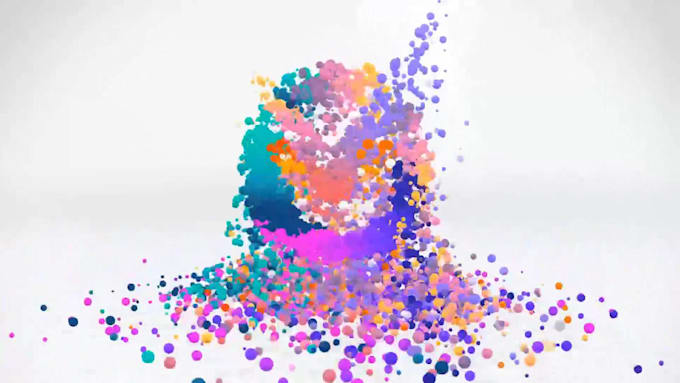 create 3d particles logo build and break animation