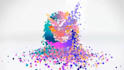 create 3d particles logo build and break animation