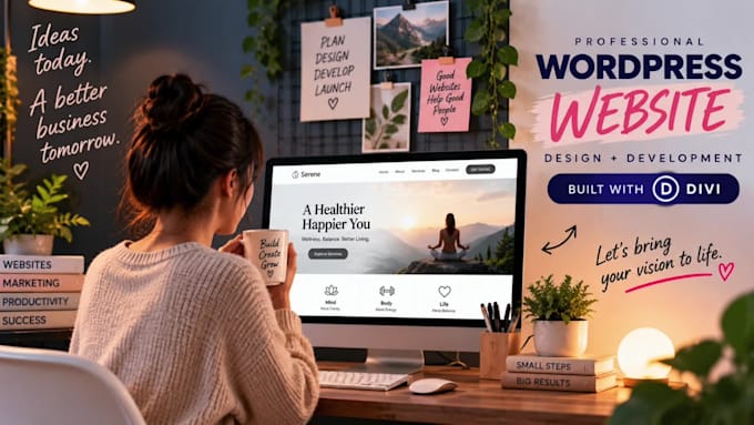 design and develop a professional wordpress website with divi
