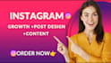 grow your instagram and custom post design or engaging content creation