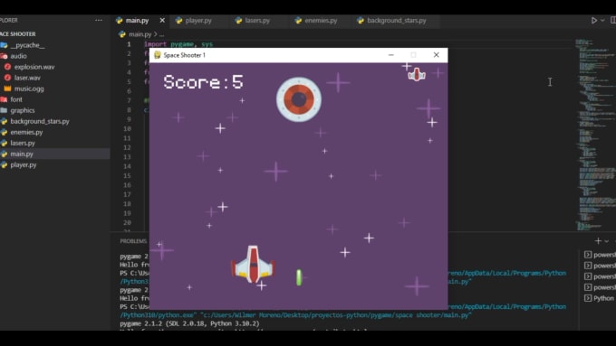 Create A 2d Video Game With Python Using Pygame By Wilanmor | Fiverr