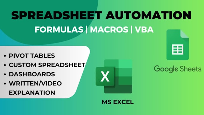 Automate excel spreadsheet with formulas, macros and vba by Bfernan ...