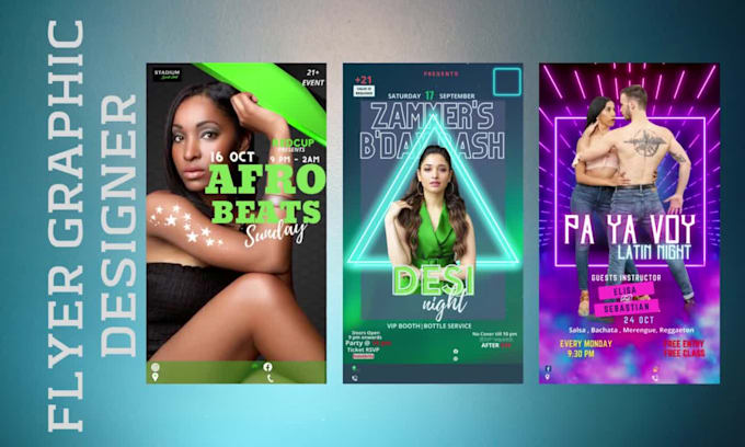 create event flyers, sports, and social media flyers in any size