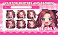 create cute custom chibi anime twitch emotes and sub badges for your streams