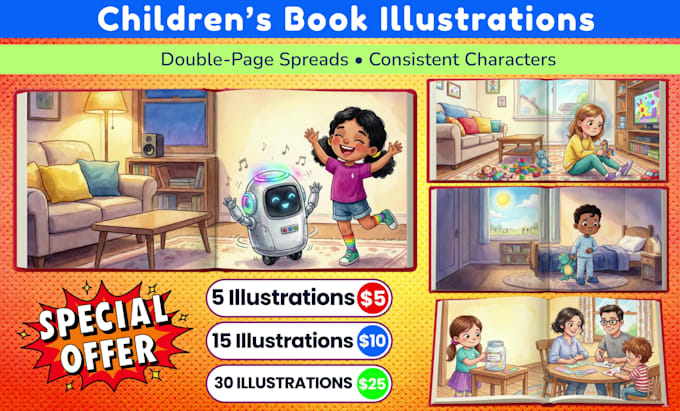 children book illustration, story book, and picture book cover for amazon KDP