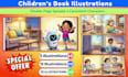 children book illustration, story book, and picture book cover for amazon KDP