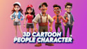 make cute 3d cartoon character model, and rendering