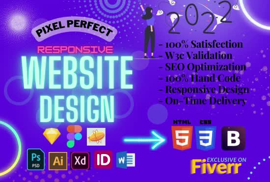 Convert figma to html, psd to html, xd to html, sketch to html website ...