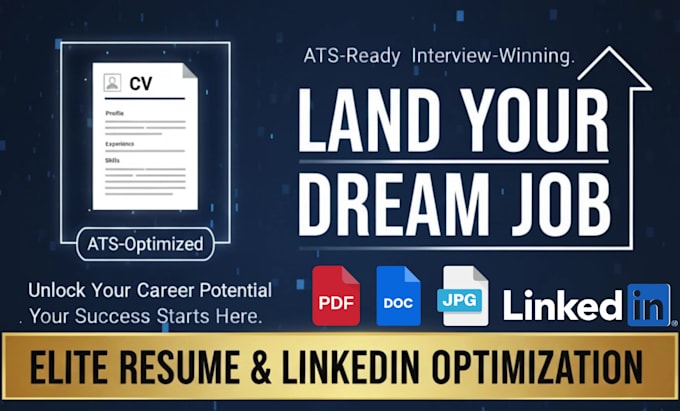 design and write your resume cv ats ,cover letter and optimize your linkedin pro