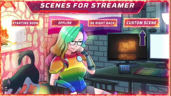 Hire a freelancer to design a starting soon, offline twitch GIF animation for streamer