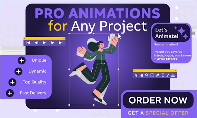 design custom 2d motion graphics and professional logo animation
