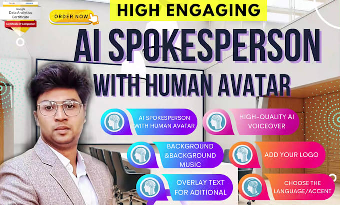 create ai spokesperson video with a human avatar