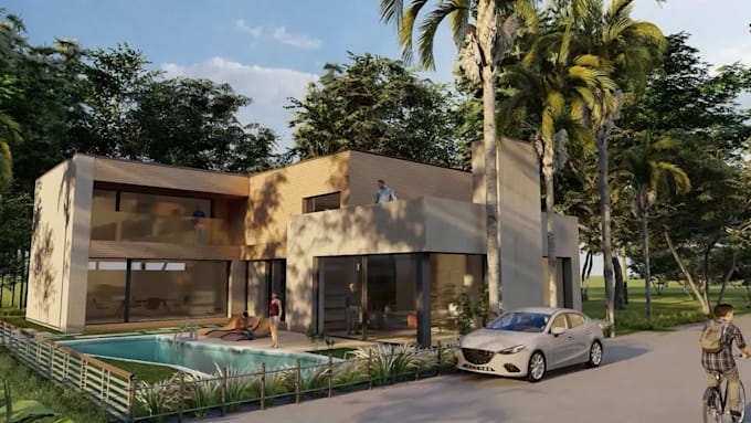 design realistic architectural interior and exterior renders