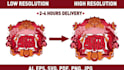 convert any raster image or logo into high resolution vector