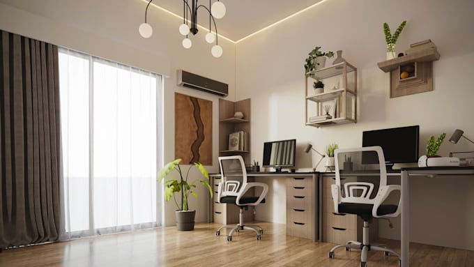 do 3d office design, commercial interior, workspace design and space planning
