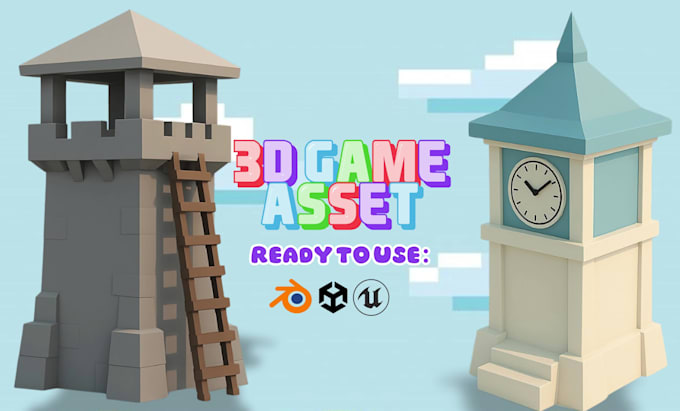 create 3d low poly model for your game asset, game art, ready for unity