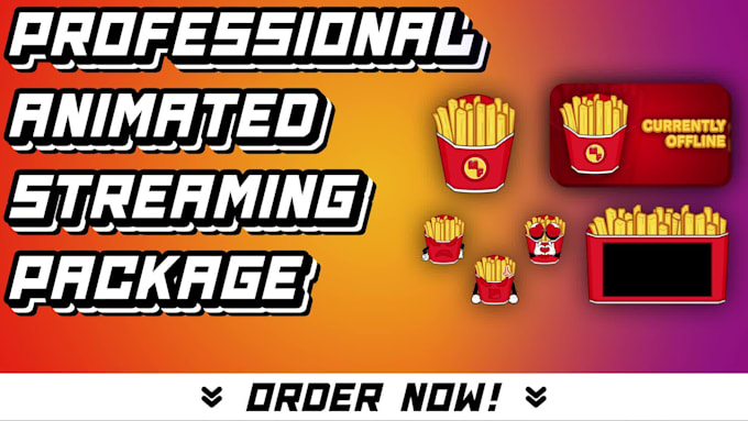 design professional animated twitch overlay stream package