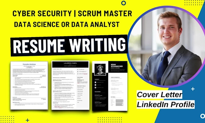 write cyber security, data science, data analyst resume, business analyst soc cv