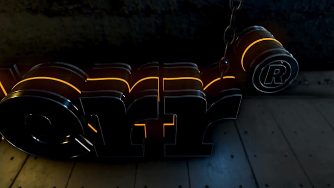 create fully loaded 3d metallic logo glow animation intro