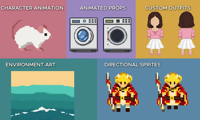 create professional pixel art characters, tilesets and game assets