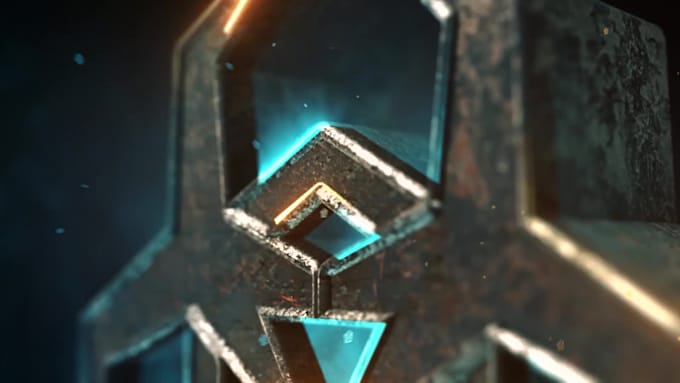 create 3d grunge logo intro animation