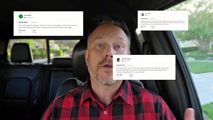 create an authentic ugc style selfie video inside my car