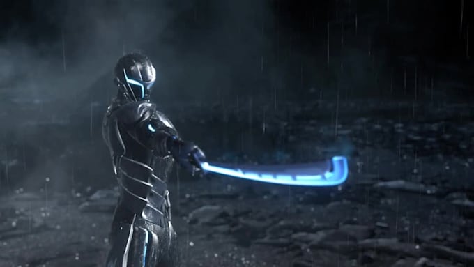 do a dark 3d warrior gaming logo reveal
